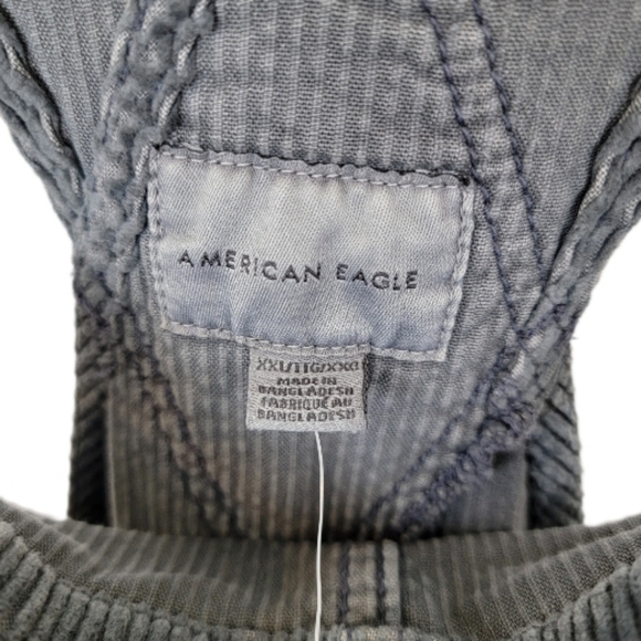 🆕️American Eagle Outfitters Soft Grey  Corduroy Overalls XXL - Picture 5 of 11